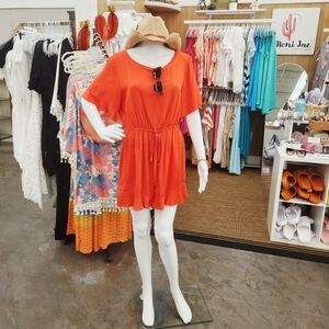 Orange Shorts Romper (New With Tags)